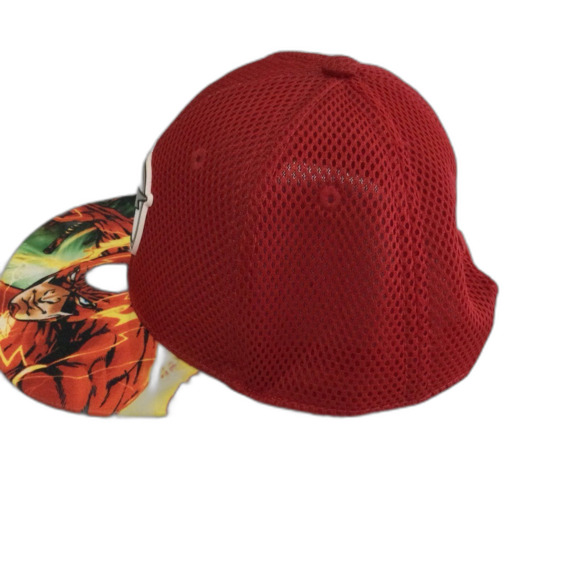 The Flash Cap Hat Men's Adjustable Red DC Comics Graphic Mesh Truckers Logo - Picture 4 of 8